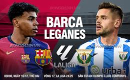 Nhận định Barca vs Leganes (3h00 ngày 16/12): Bảo vệ ngôi đầu