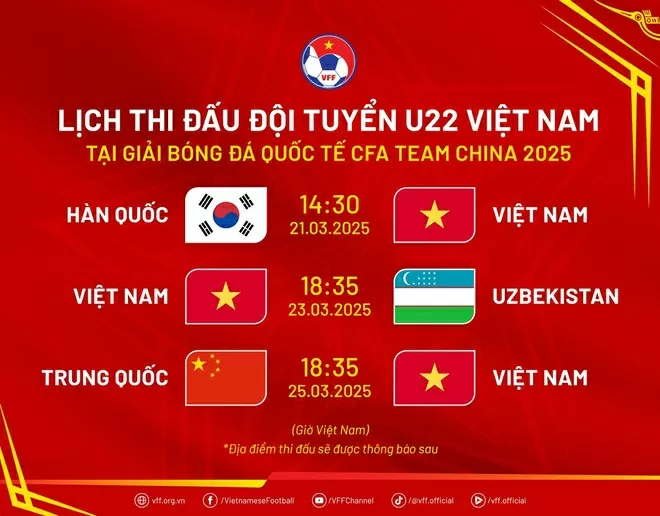 Đội tuyển U22 Việt Nam tham dự Giải Bóng đá Quốc tế CFA Team China 2025